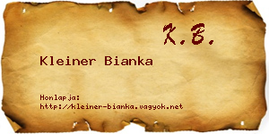 Kleiner Bianka névjegykártya